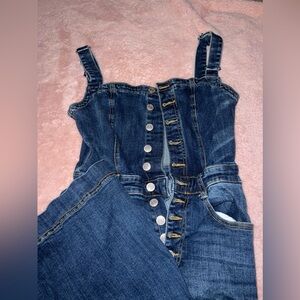 denim flare overalls